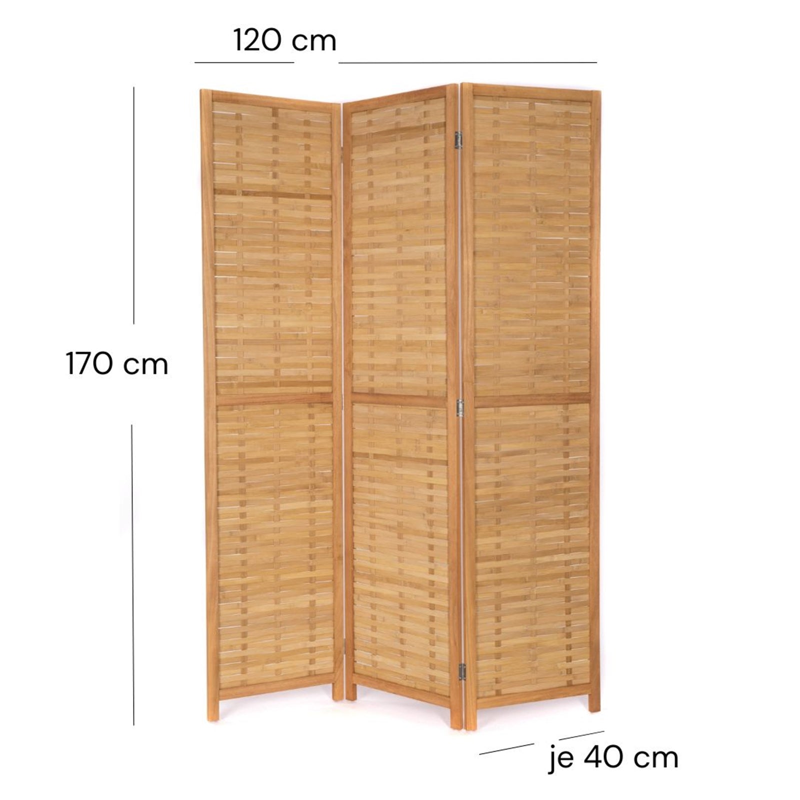 RAUMTEILER "MAYA" | 3-teilig, Bambus | Natur Paravent