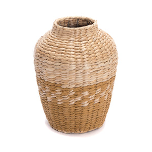 STROH VASE "KAIRO" | Natur / Gelb | Deko Boden Vase