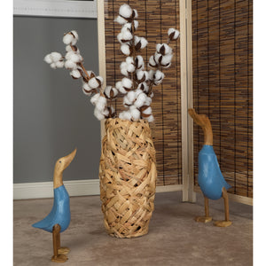 NATUR BODEN VASE "CALIDA" | 40 cm, Wasserhyazinthe | Geflochtene Vase