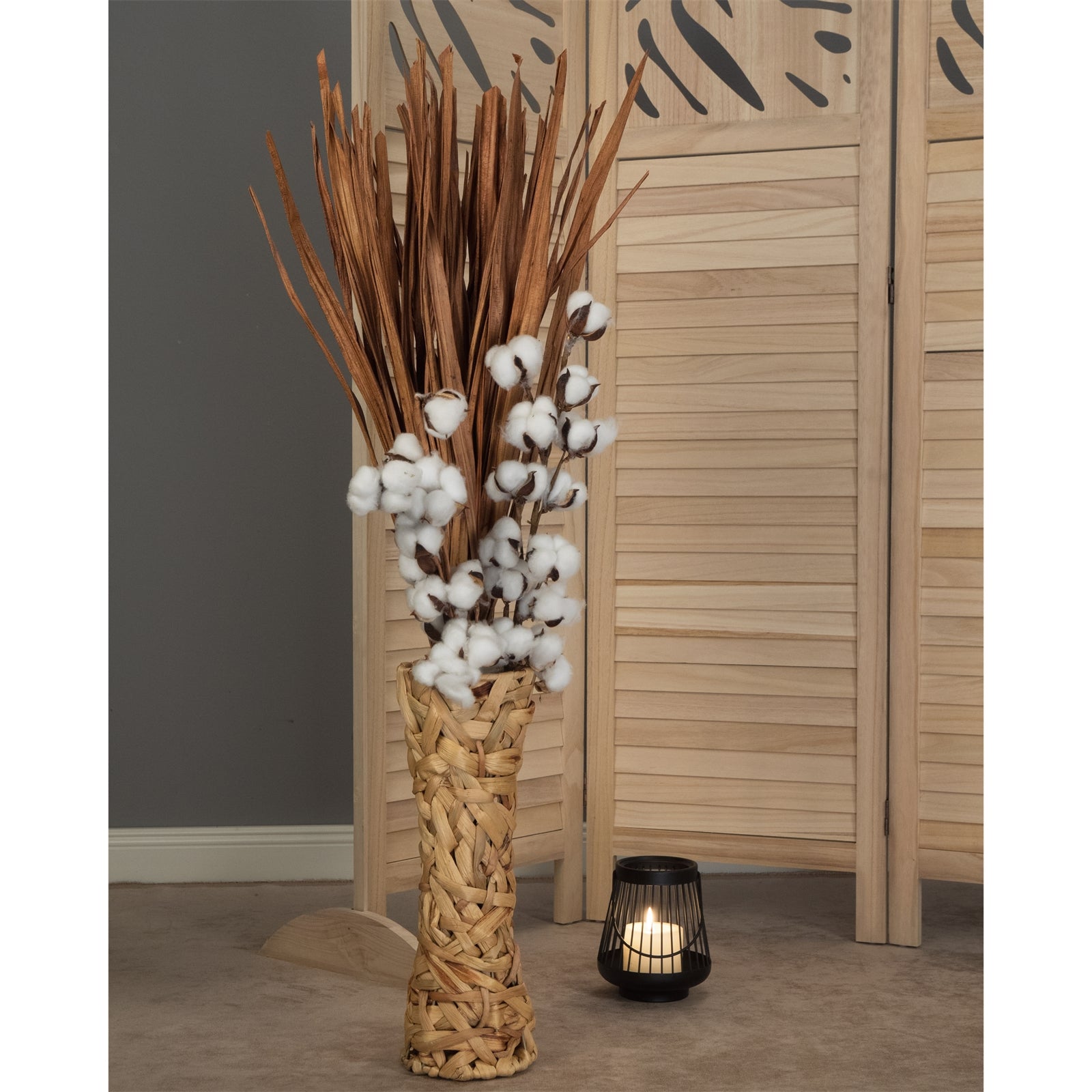 NATUR DEKO VASE "MALIDA" | Wasserhyazinthe, 40 cm | Geflochtene Vase