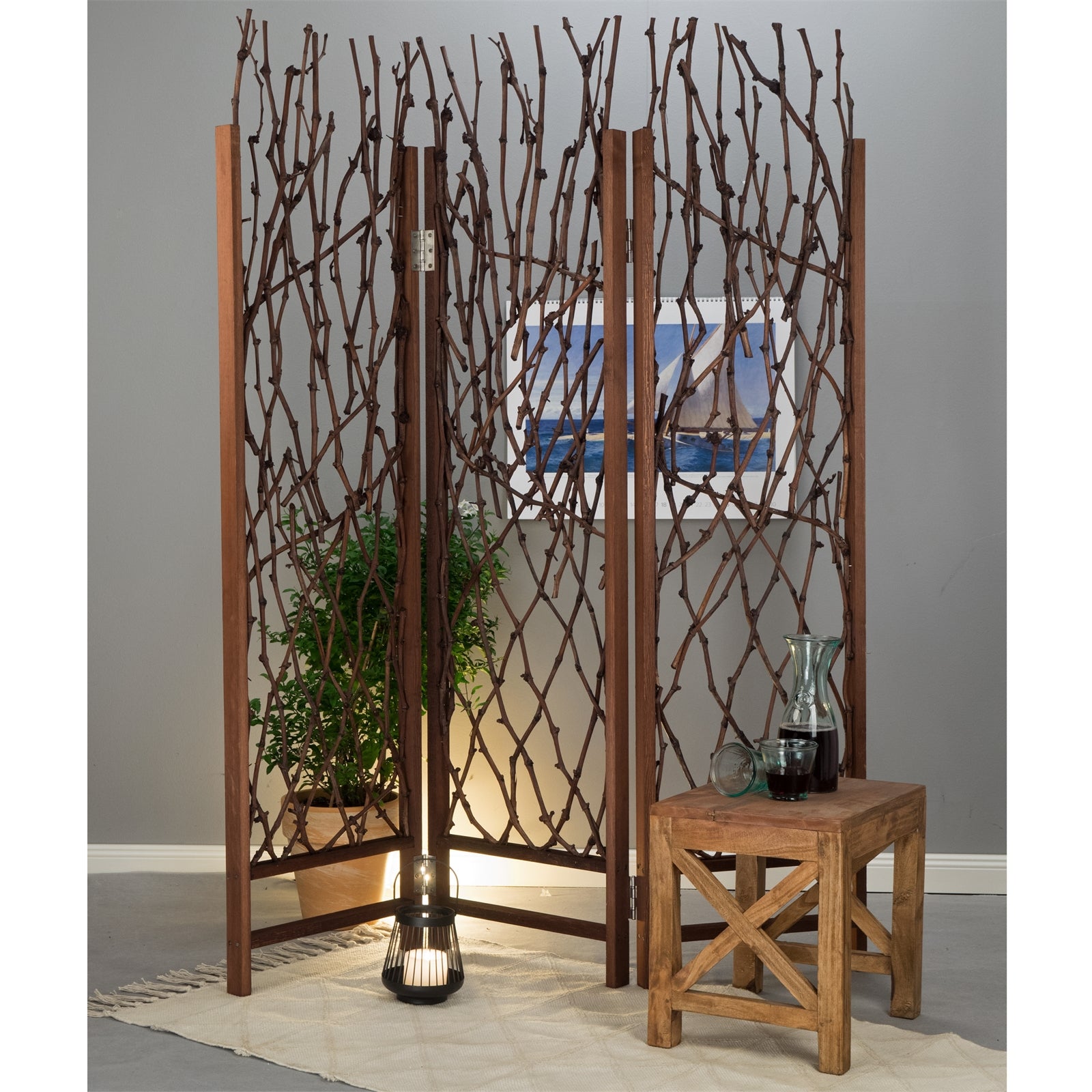 ZWEIGE RAUMTEILER "FORES" | 170cm, Holz | Äste Paravent