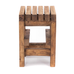 HOLZ HOCKER "TETRIS" | Mahagoni Holz, 45 cm | Blumenhocker