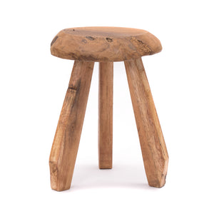 RUNDER HOCKER "HEIDI" | 39 cm, Mahagoni Holz | Melk Schemel