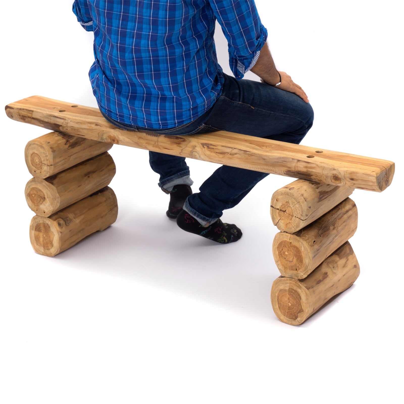 BAUMSTAMM BANK "NILA 15" | Teakholz, 120 cm | Holz Sitzbank