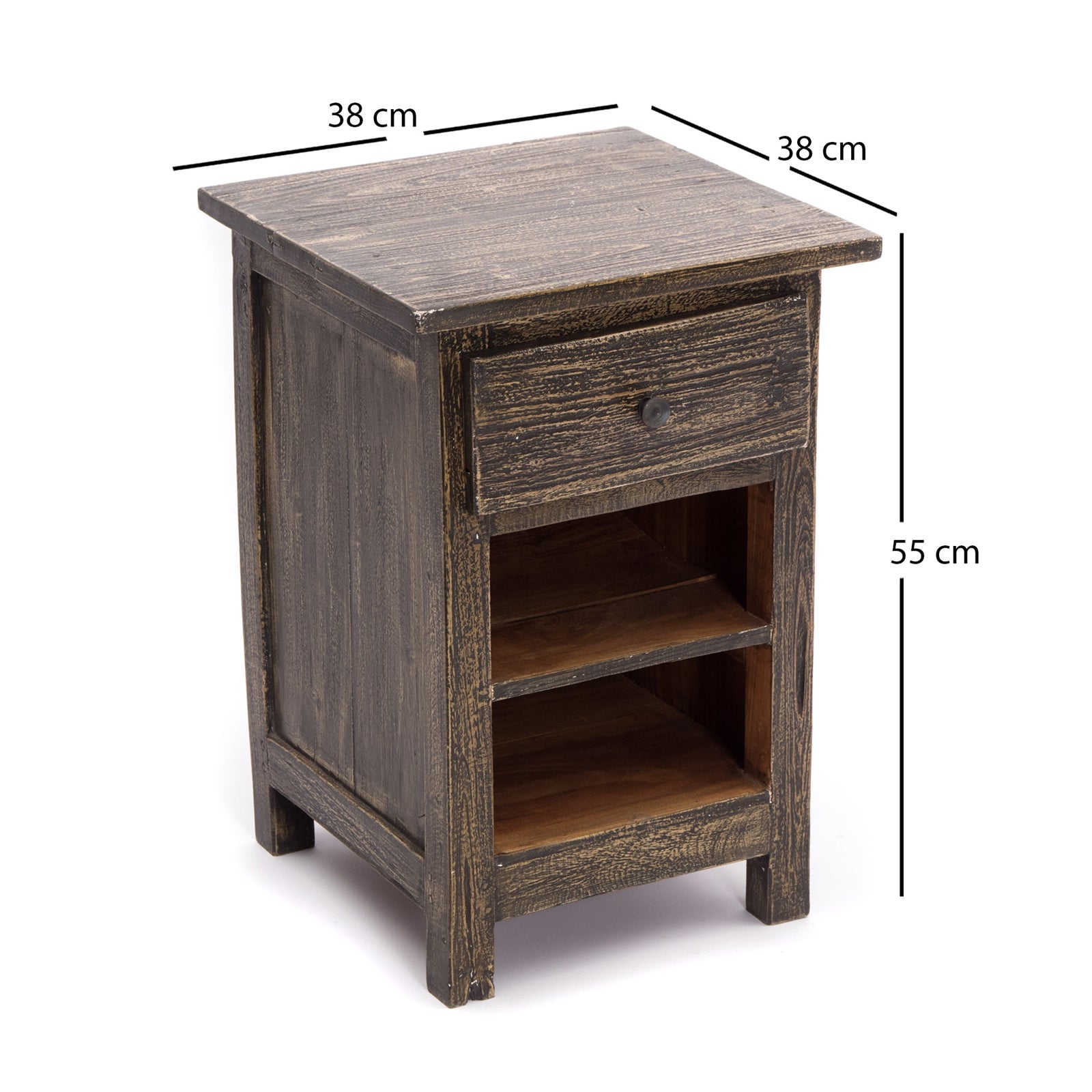 BEISTELLTISCH "BEN" | Mahagoni Holz, 55 cm | Nachttisch, Telefontisch