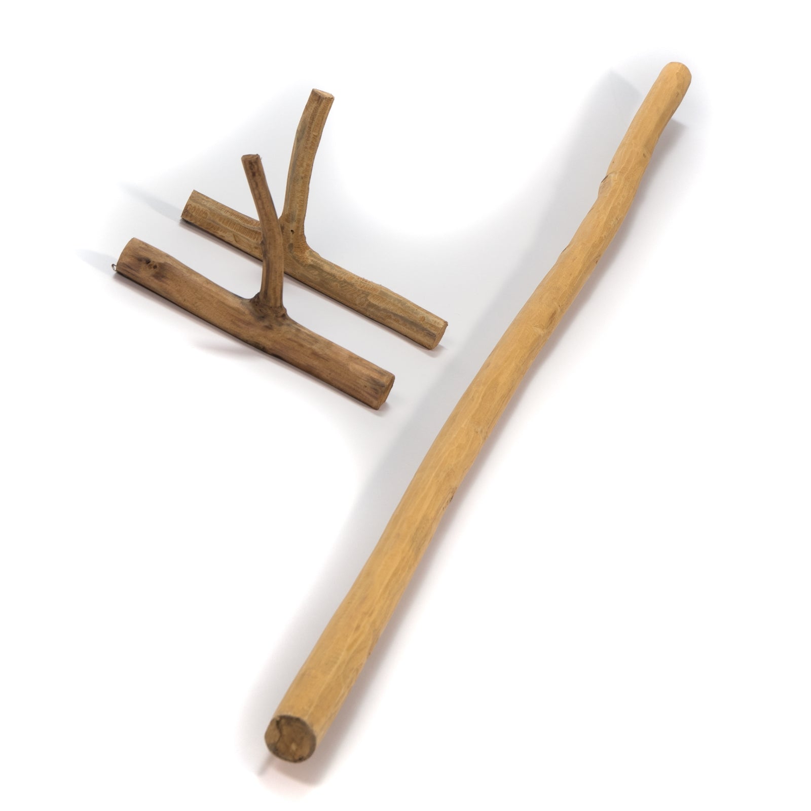 GARDINENSTANGE VARA | Teak 170cm Deko Ast Aufhänger Wandhalter Stange