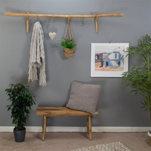 GARDINENSTANGE VARA | Teak 165cm Deko Ast Aufhänger Wandhalter Stange