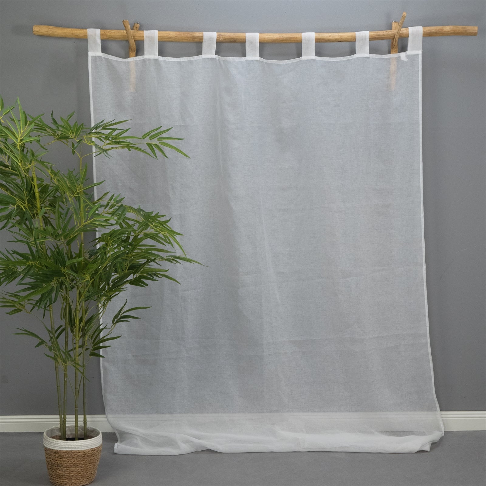 GARDINENSTANGE VARA | Teak 170cm Deko Ast Aufhänger Wandhalter Stange