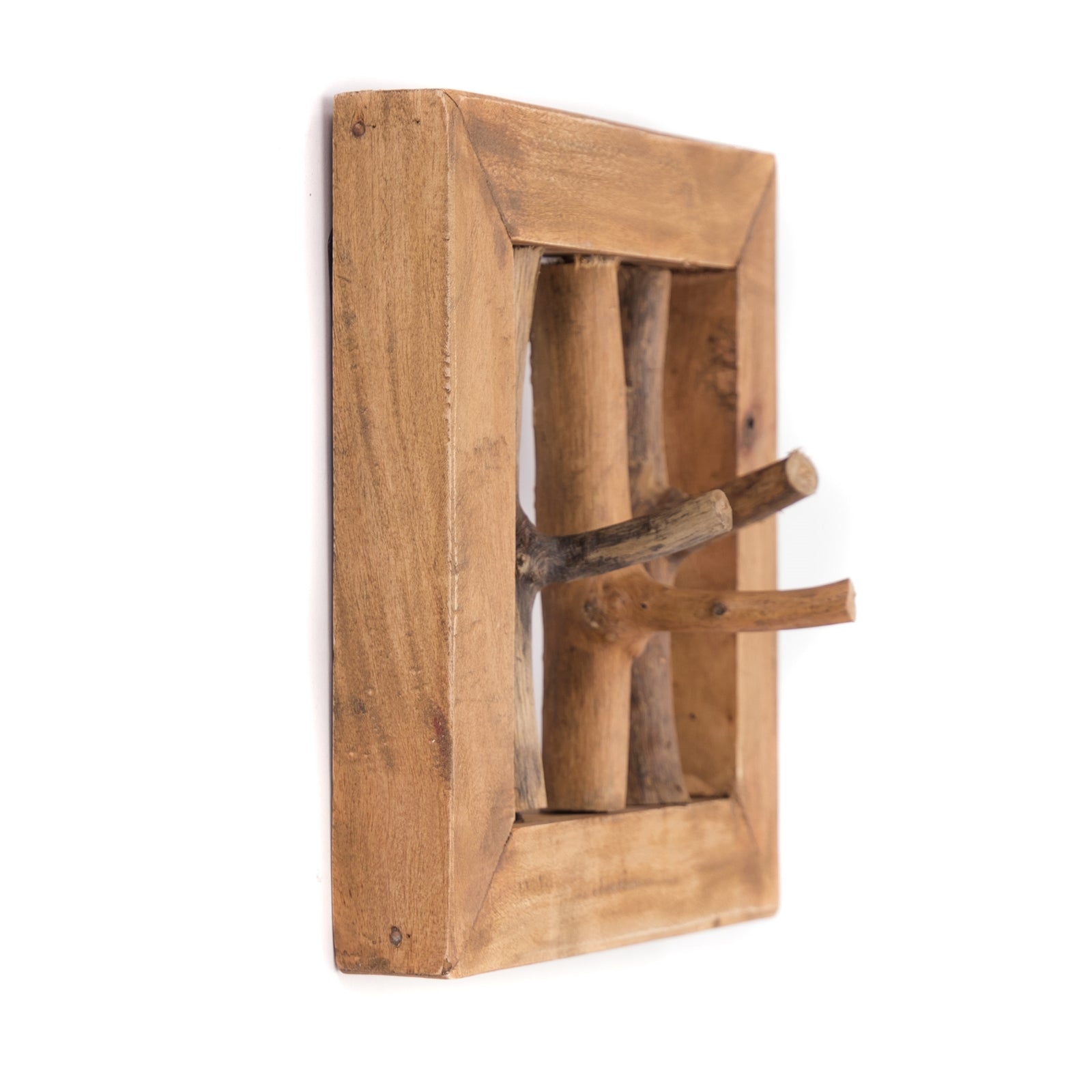 WANDGARDEROBE "LEONOR 25" | Mahagoni, 3 Haken | Äste Hakenleiste