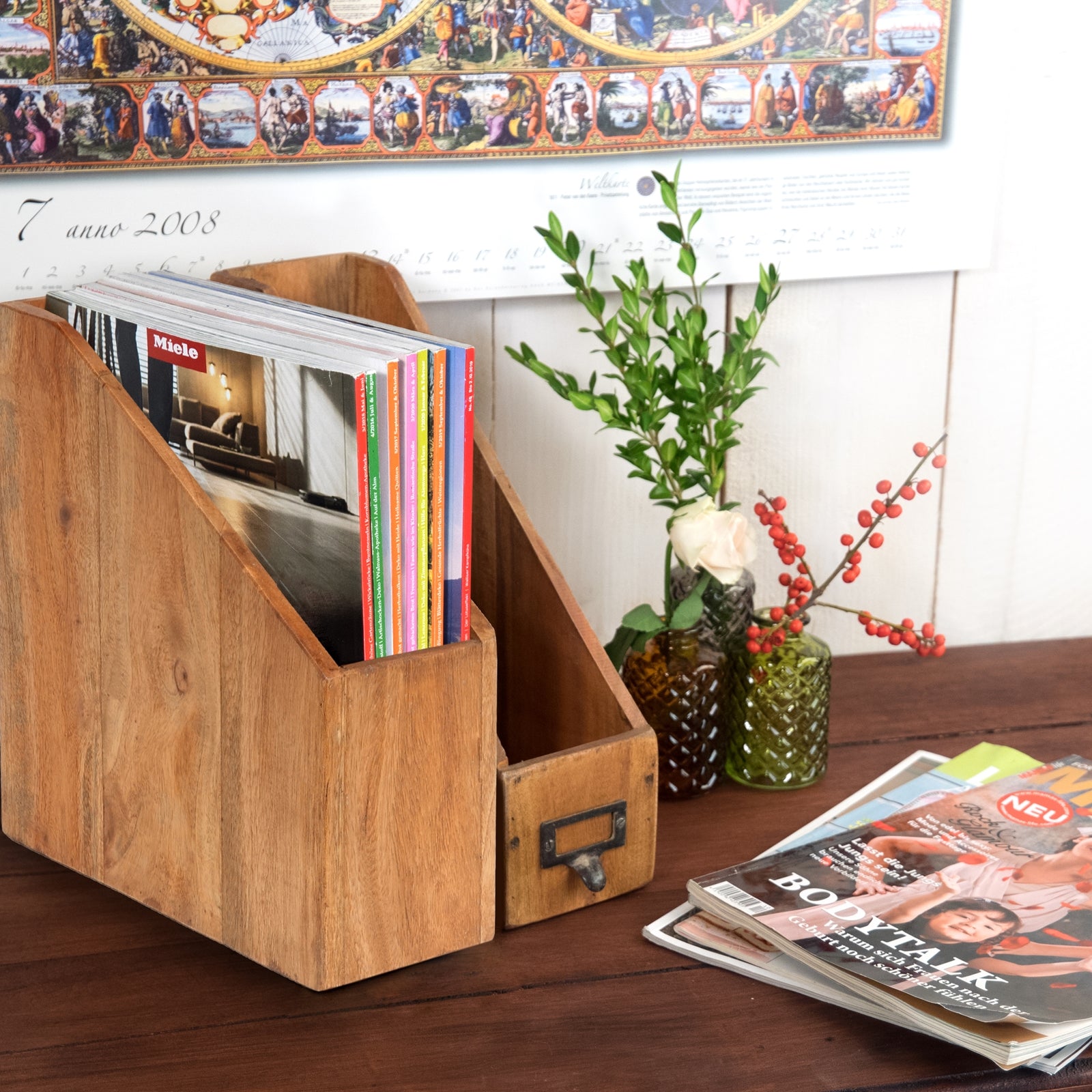 STEHSAMMLER "NERO" | Mahagoni Holz, 30 cm | Stehordner