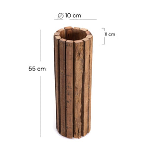 KERZEN SÄULE "SPIRA 55" | Mahagoni / Teak, 55 cm | Blumen Podest