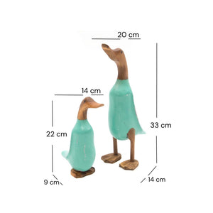 HOLZ ENTE "DUCK" | Mahagoni & Teakholz, 2-teilig | Deko Figur