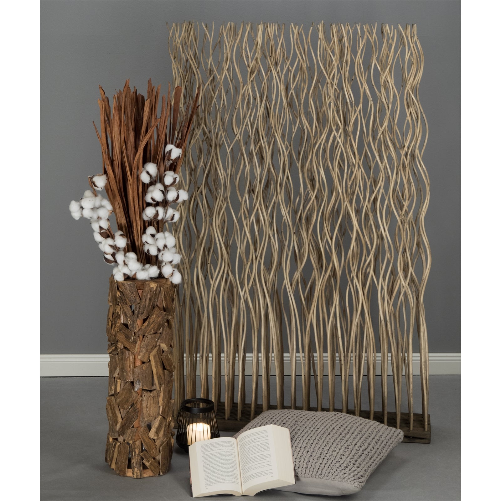 RAUMTEILER "KINKI" | Weidenholz, 110x70 cm | Zweige Paravent