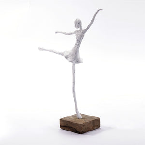BALLERINA FIGUR "BALLETT I" | weiß, 40cm | Ballett Tänzerin Skulptur