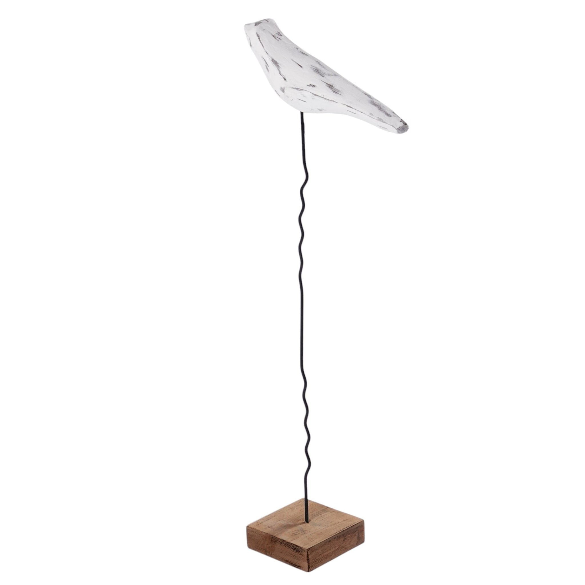 VOGEL SKULPTUR "KIKKI 56" | Mangoholz | Deko Aufsteller Vogel