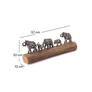 DEKO AUFSTELLER "FAMILY WALK" | Mangoholz | Elefanten Skulptur