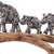 SKULPTUR "ELEPHANTS IN RING" | Mangoholz | Deko Aufsteller Elefanten