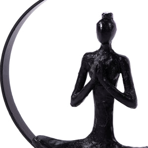 SKULPTUR "NAMASTE" | Mangoholz, Aluminium | Yoga Deko Figur