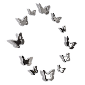 12 DEKO SCHMETTERLINGE aus Edelstahl, Butterfly Wanddeko
