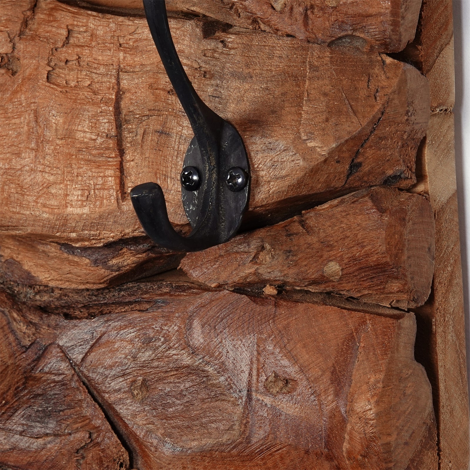 NATUR WANDGARDEROBE "MARA" | 5 Haken, Treibholz | Garderobenpaneel