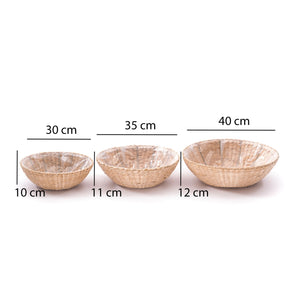 KÖRBE SET "KAYLA" | 3-teilig | Stroh Körbe, Deko Aufbewahrungskorb