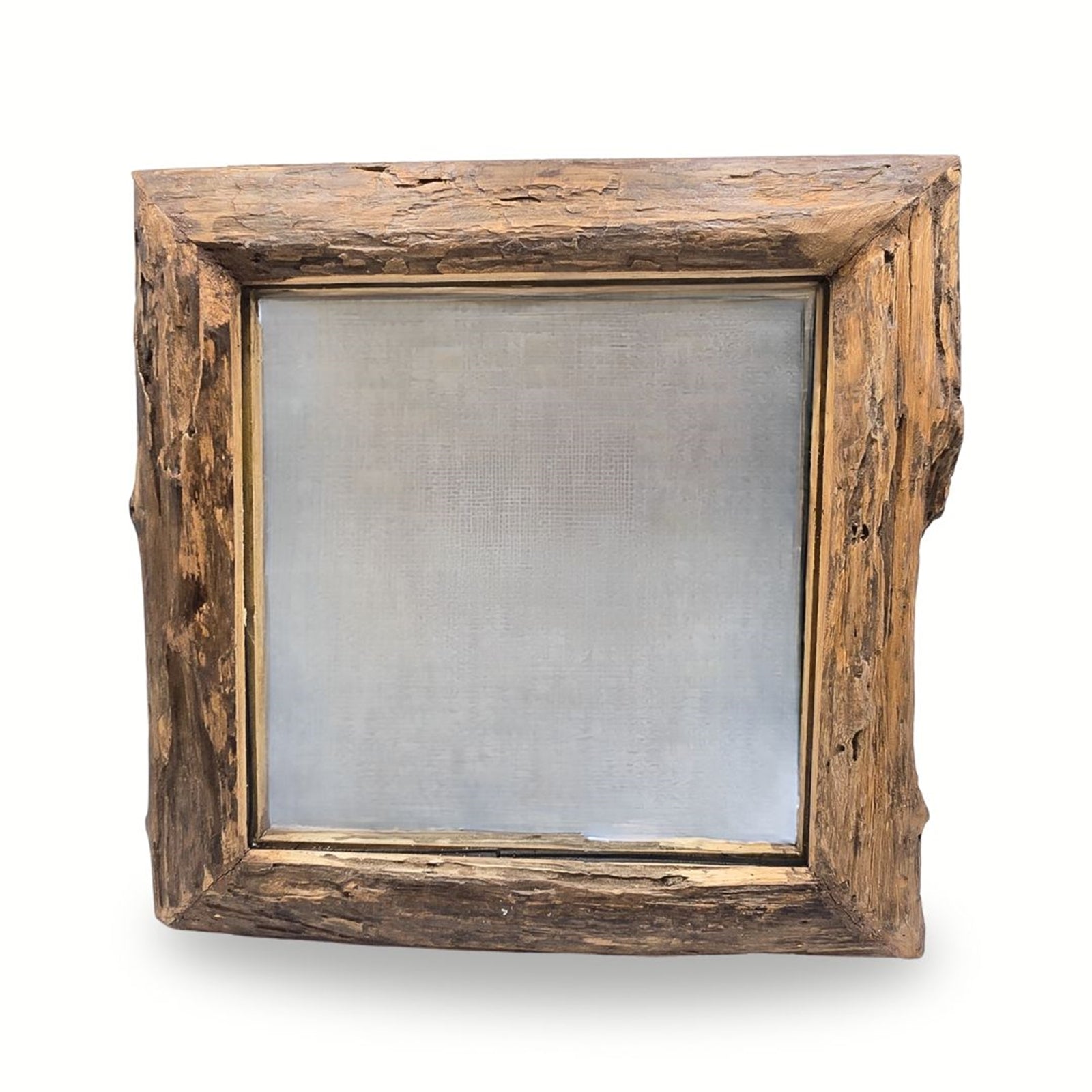 HOLZ SPIEGEL "HENNES" | 60x60cm, Massivholz | Flurspiegel, Wandspiegel