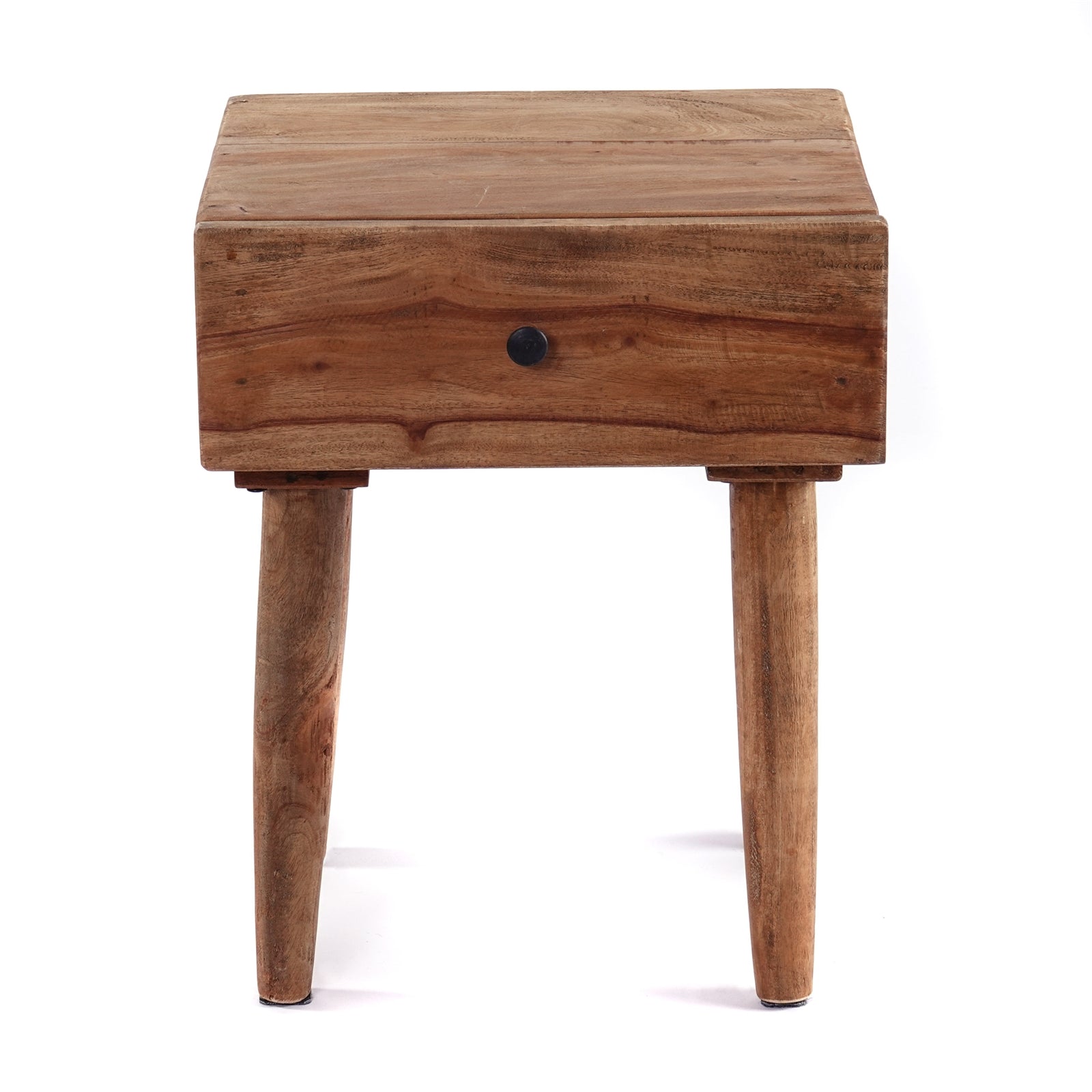 BEISTELLTISCH "SLEEK" | 50cm, Mahagoni Holz | Natur Nachttisch