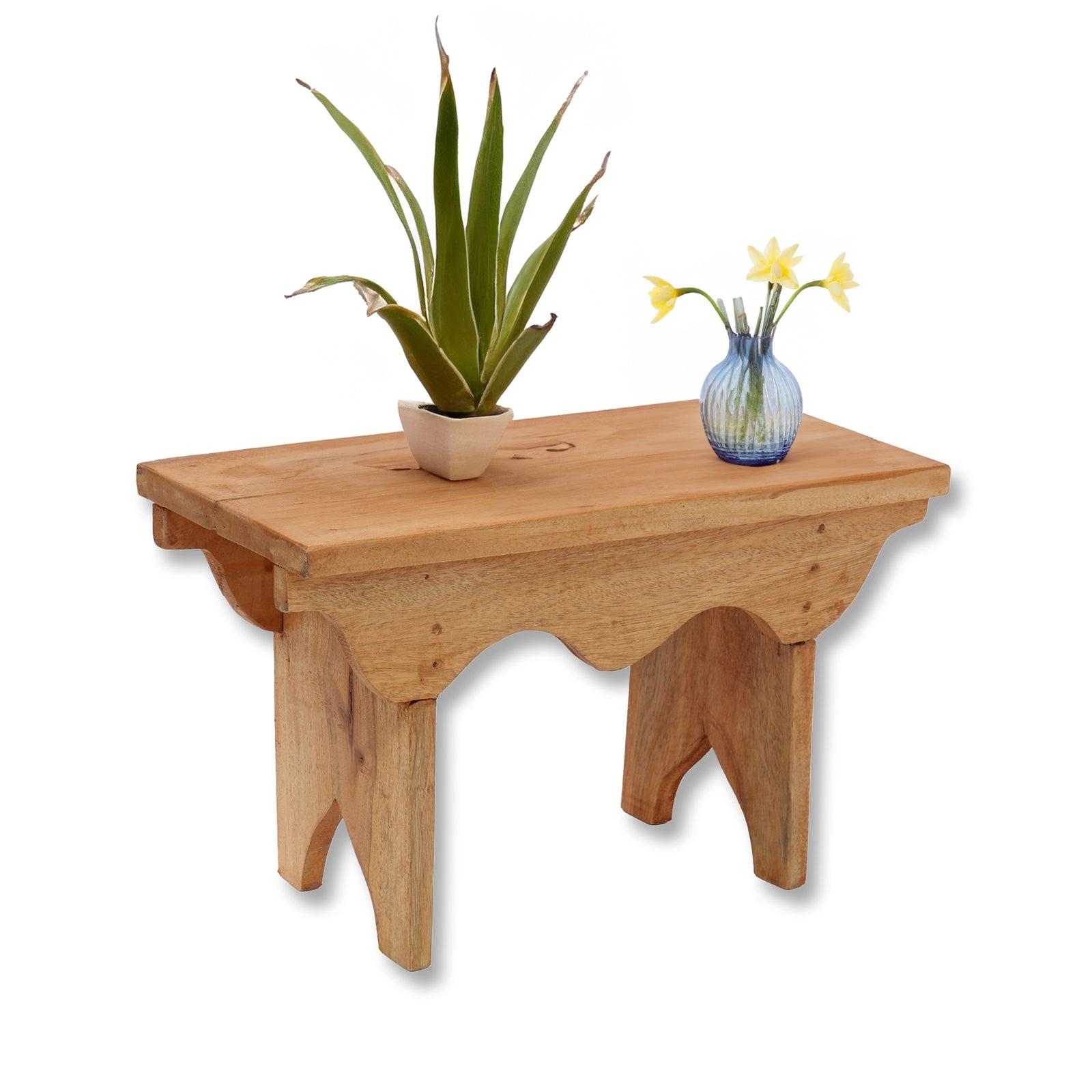 HOCKER "JARNO" | Massivholz, 40cm | Holz Schemel, Natur Blumenhocker