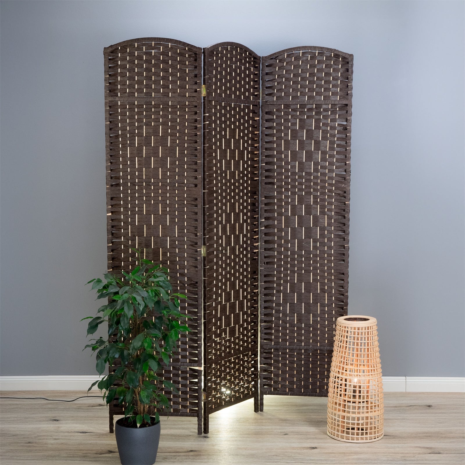 RAUMTEILER "QUINN" | Holz, 168x120cm | Natur Paravent