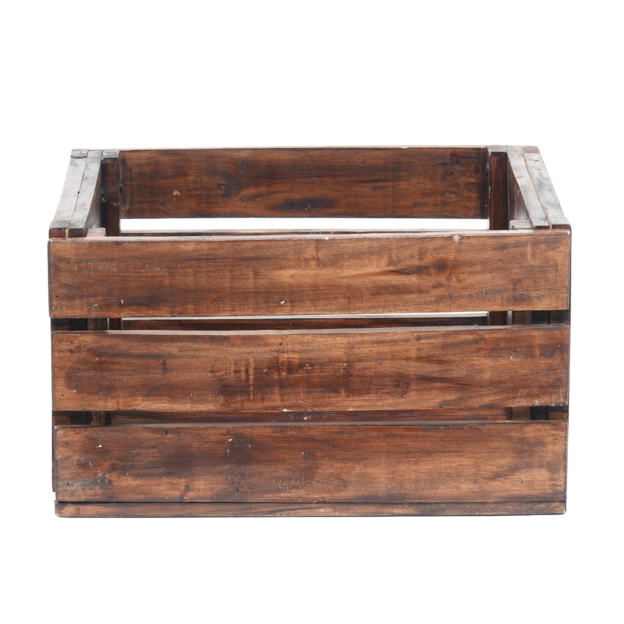 SCHALLPLATTENSTÄNDER "POP" | Massivholz, für 40 Vinylplatten | Ständer | Farbe: dunkelbraun