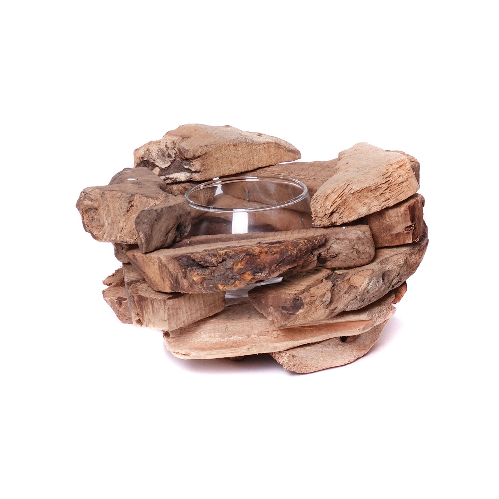 HOLZ TEELICHTHALTER "MIO" | Treibholz | Windlicht, Kerzenhalter