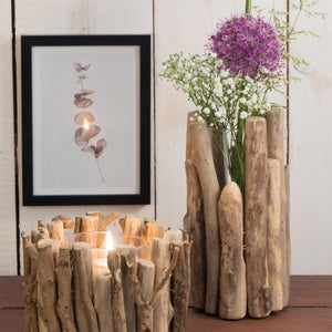 TISCH BLUMENVASE "MIRA" | Treibholz Vase, Tisch Deko
