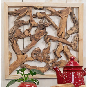 WAND OBJEKT "BRANCH"| 56cm, Treibholz | Zweige Wanddeko, Wandskulptur