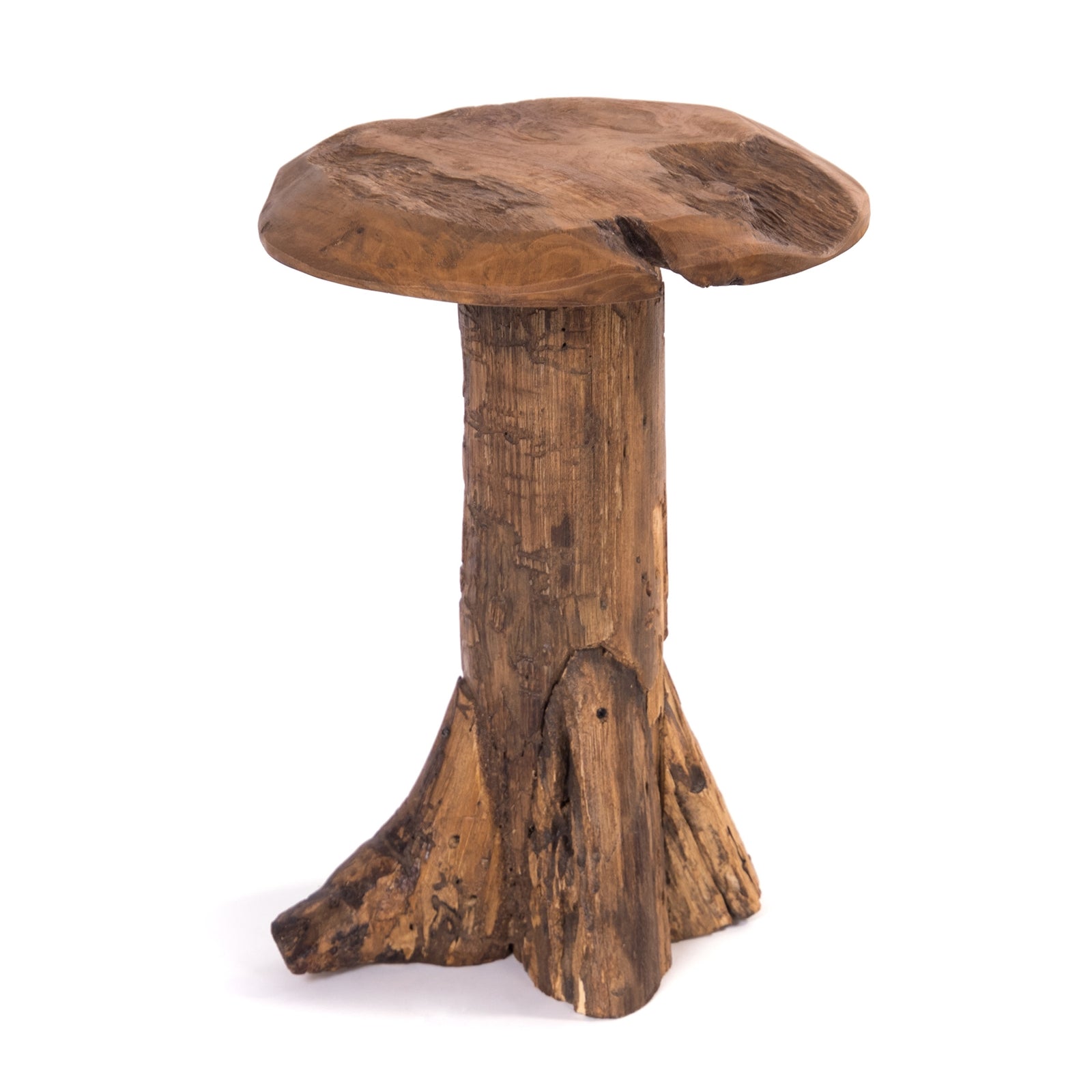 BAUMSTAMM HOCKER | Teak, 47cm | Blumen Hocker, Holz Hocker