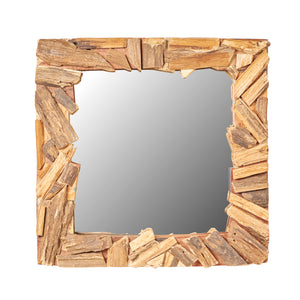 WANDSPIEGEL "PATCHWORK" | 60cm, Massivholz | Flurspiegel Holz