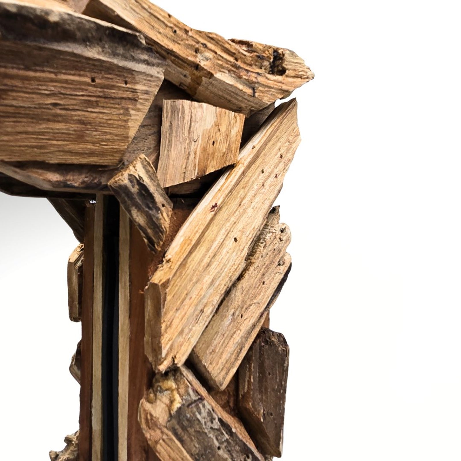 WANDSPIEGEL "PATCHWORK" | 60cm, Massivholz | Flurspiegel Holz