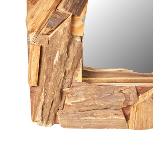 WANDSPIEGEL "PATCHWORK" | 60cm, Massivholz | Flurspiegel Holz