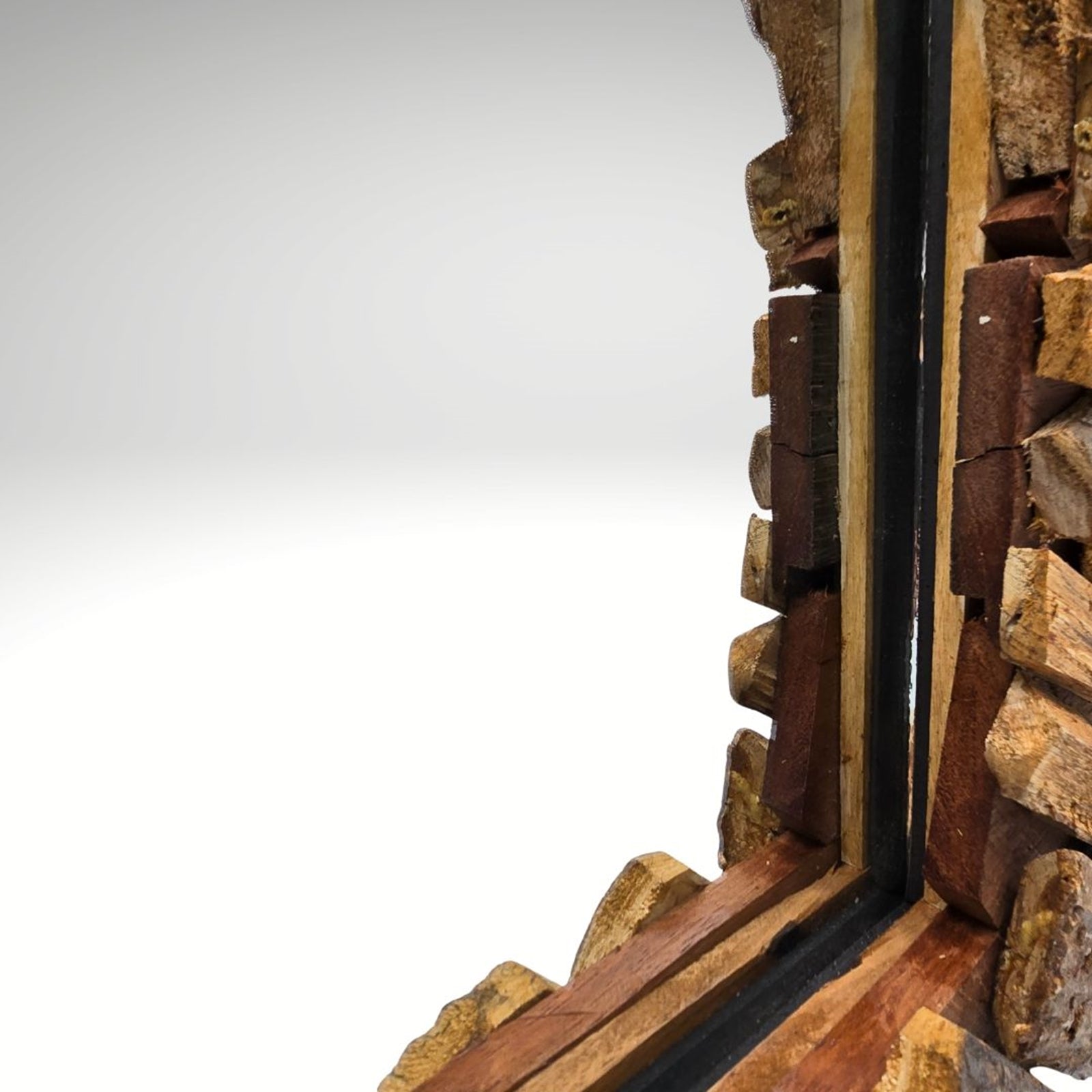 WANDSPIEGEL "PATCHWORK" | 60cm, Massivholz | Flurspiegel Holz