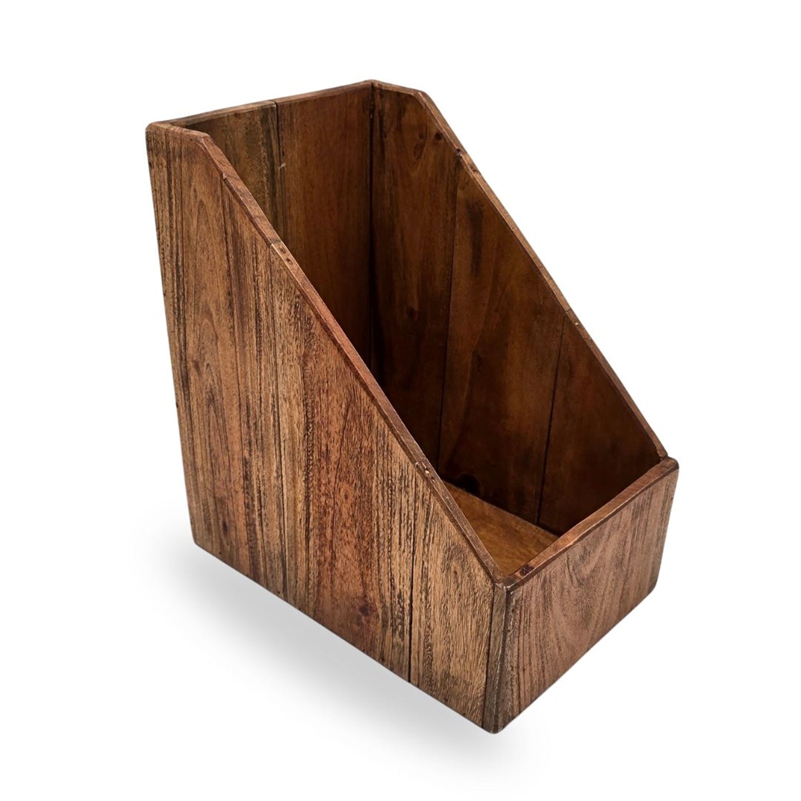 BREITER STEHSAMMLER "BIG NOTA" | 30cm, Mahagoni Holz | Büroorganizer