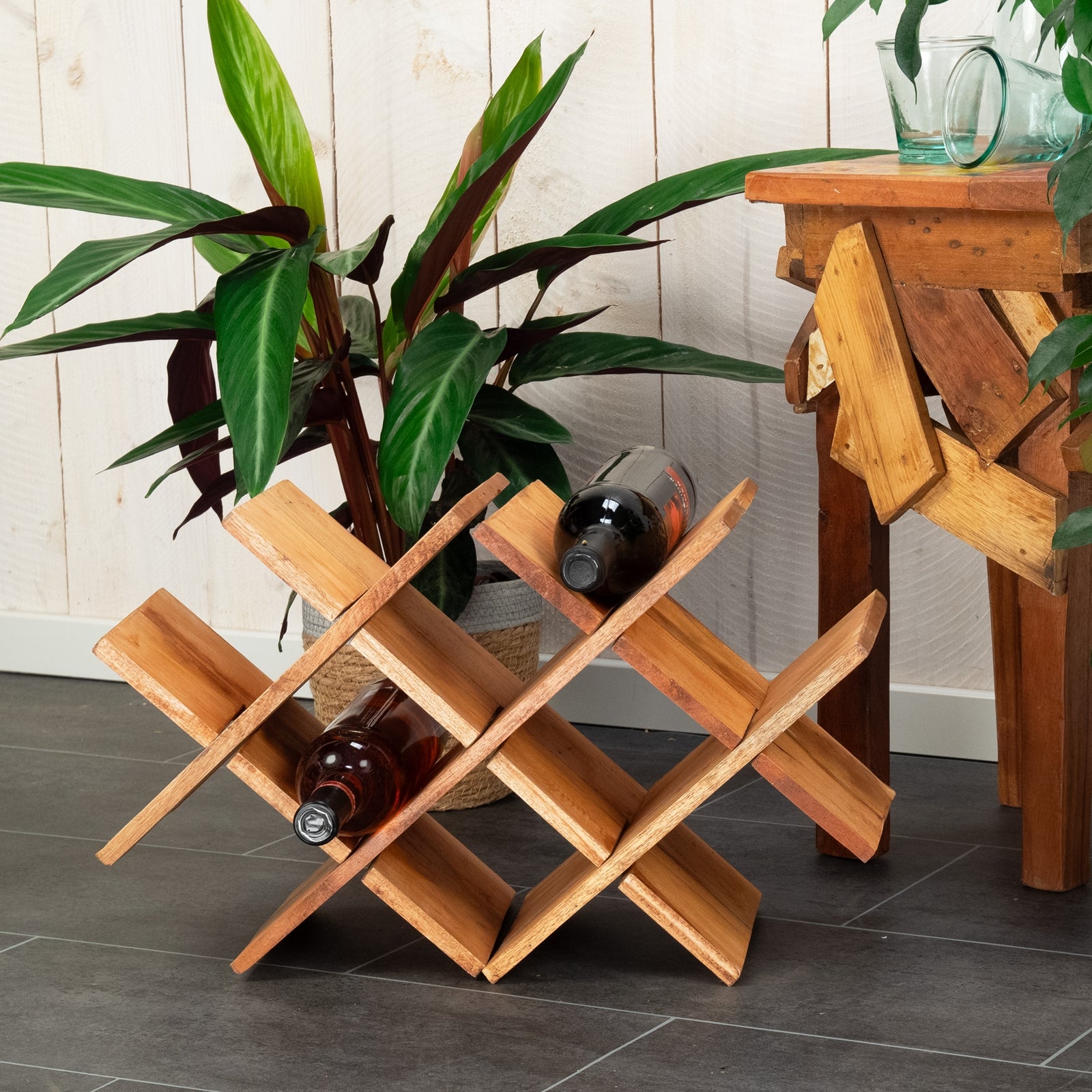 DIY FLASCHENHALTER "STUCK" | 52cm, Massivholz | Weinregal zum Basteln