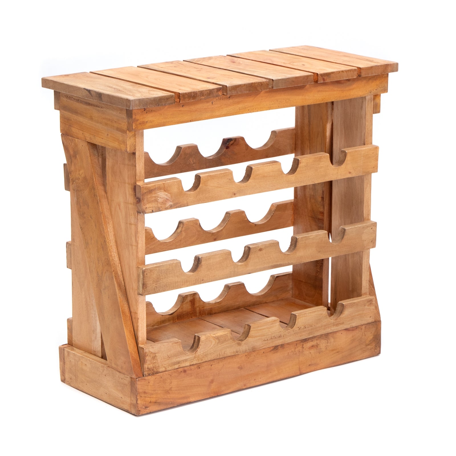 NATUR WEINREGAL "SEVILLA" | 56cm, Massivholz | Holz Weinschrank