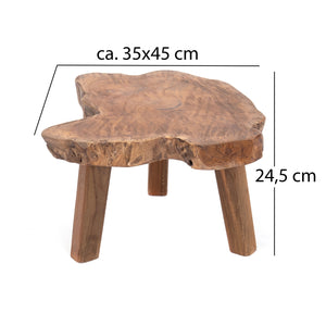 PFLANZEN HOCKER "SLICE" | 48cm, Massivholz | Baumscheibe Beistelltisch