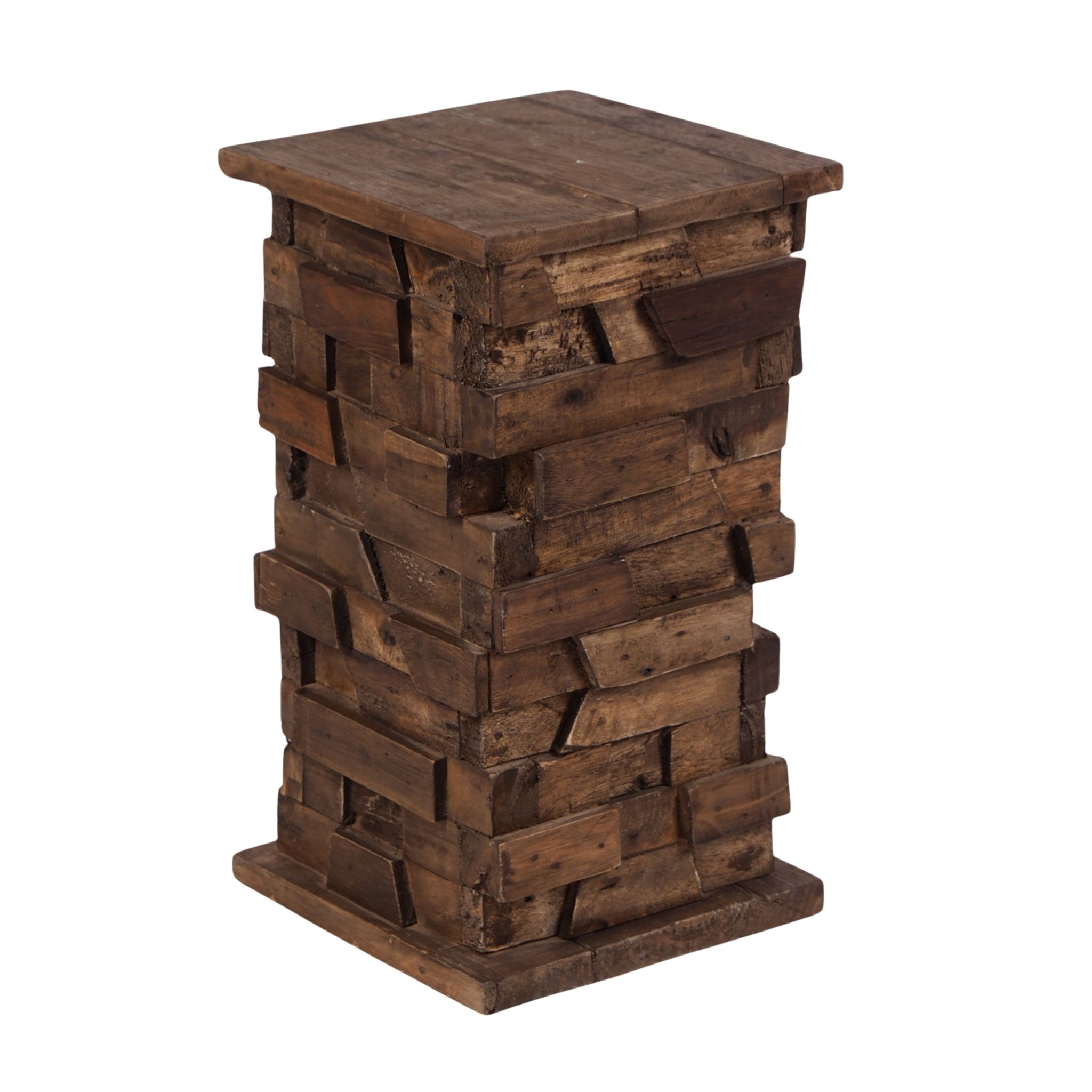 PFLANZEN HOCKER "DOME" | 50cm, Massivholz | Natur Beistelltisch