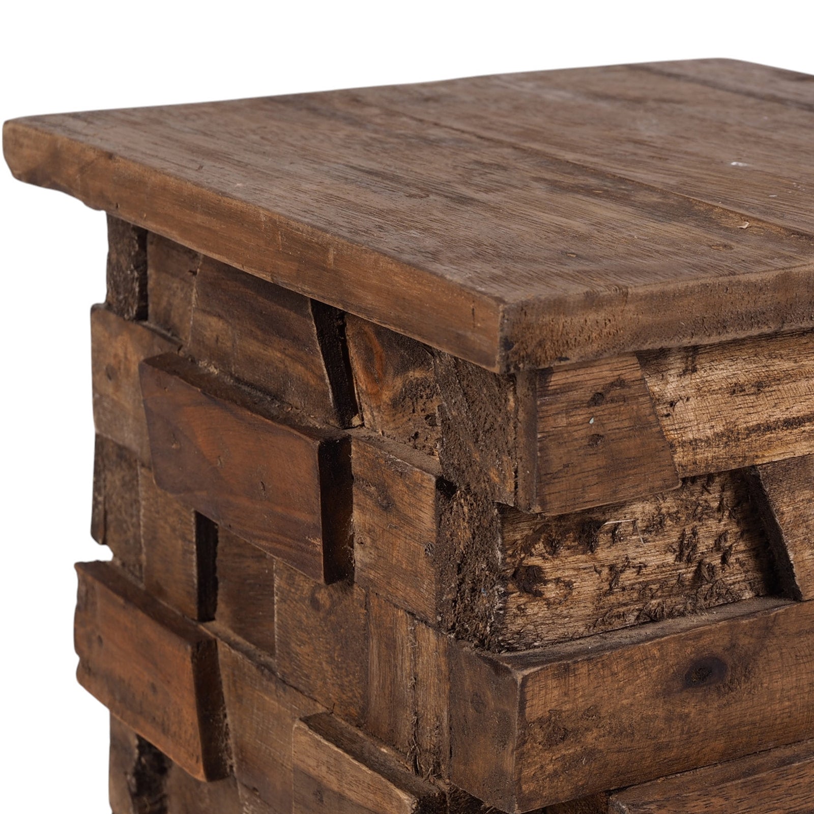 PFLANZEN HOCKER "DOME" | 50cm, Massivholz | Natur Beistelltisch