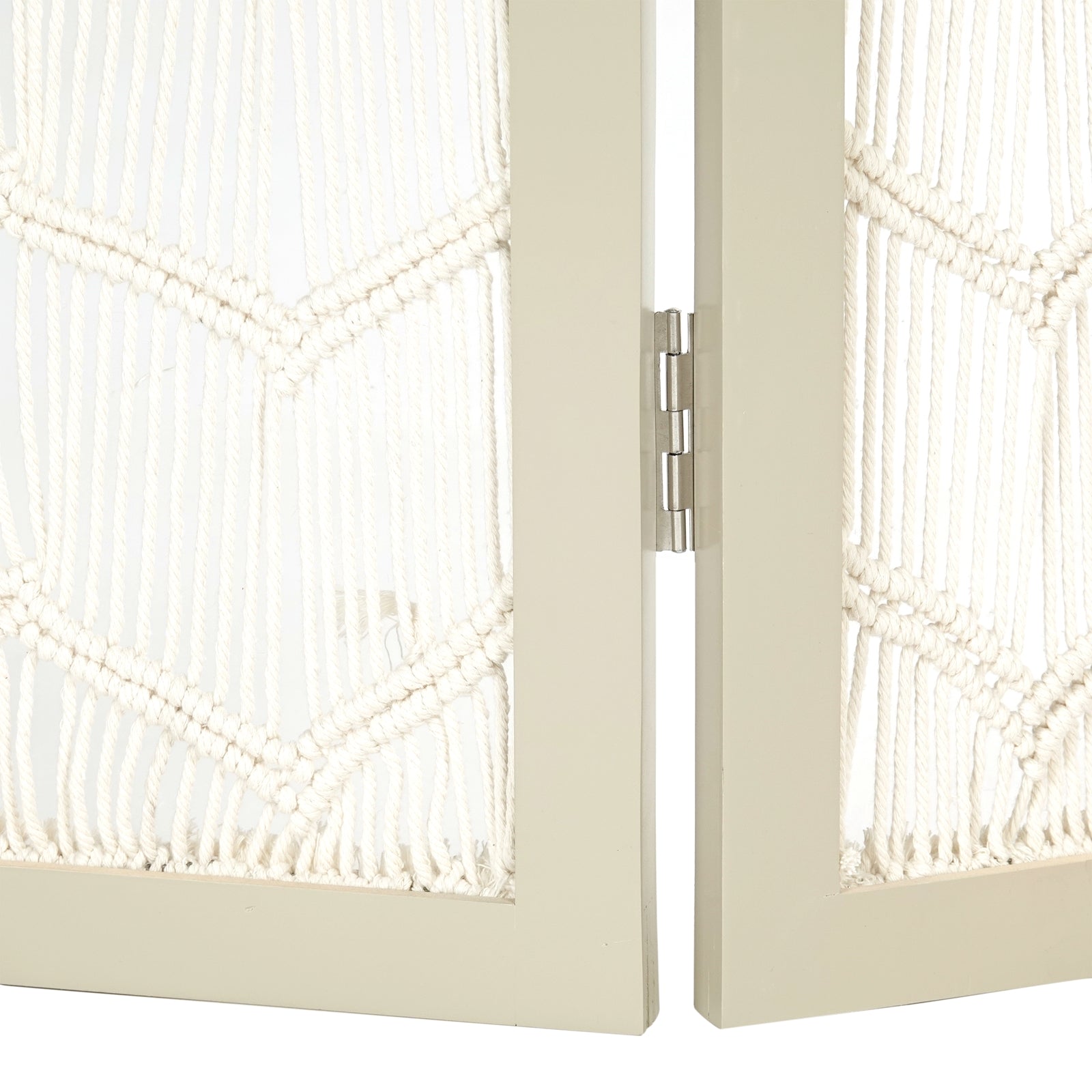 RAUMTEILER "INDIAN SUMMER" | 170x120cm, Makramee, weiß | Deko Paravent