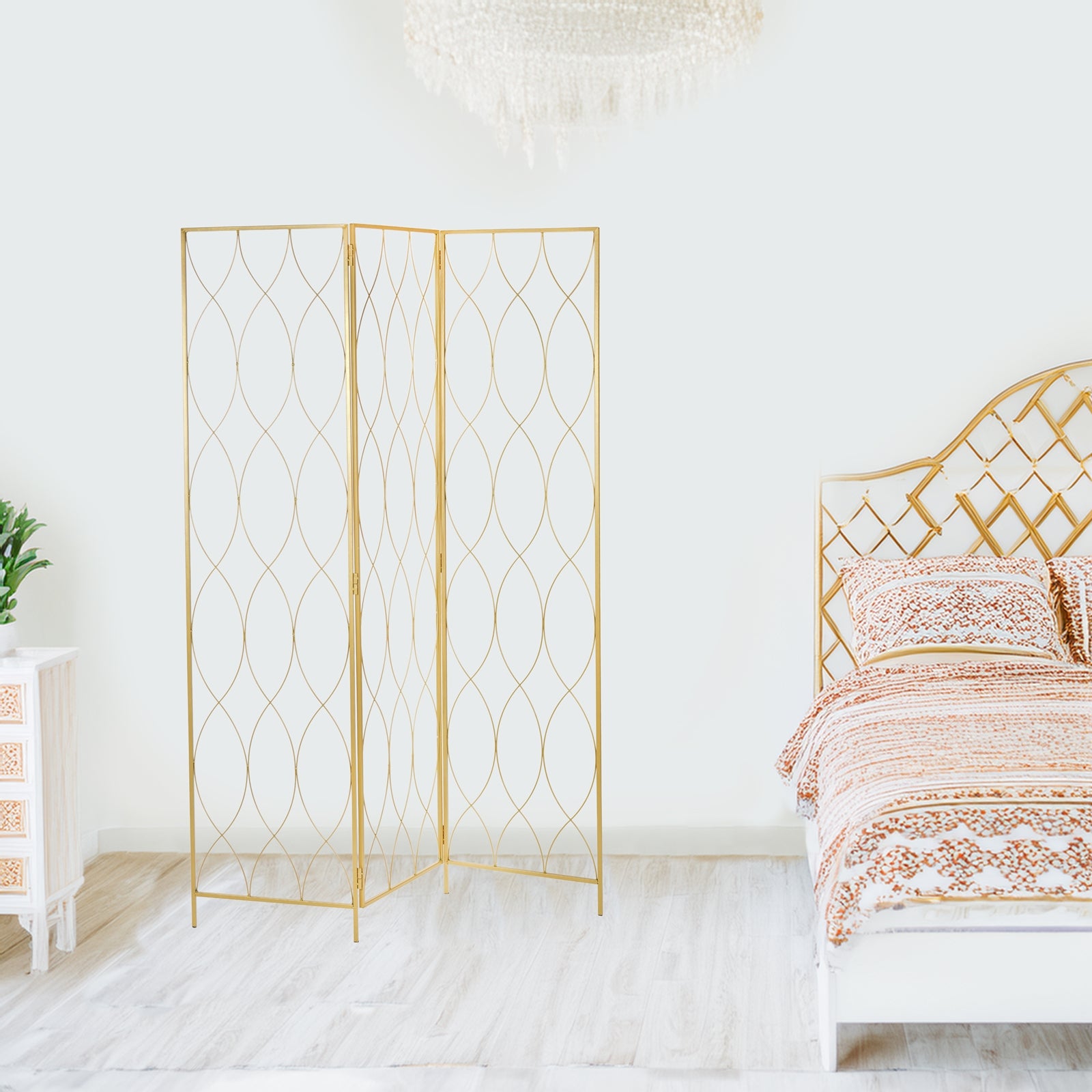 RAUMTEILER "LOUNGE" | Metall, gold, 170x120cm | Paravent