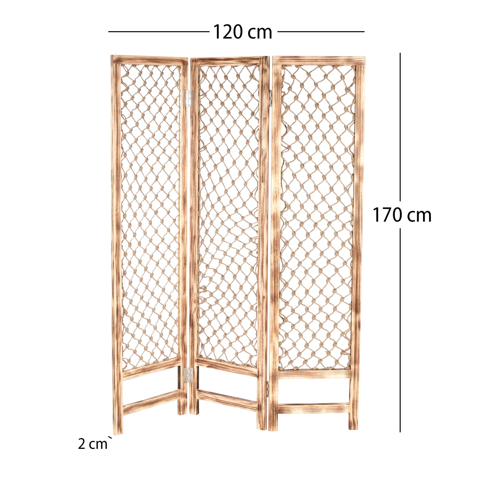 RAUMTEILER "NODI" | Holz, Geknüpftes Garn, 166cm | Paravent