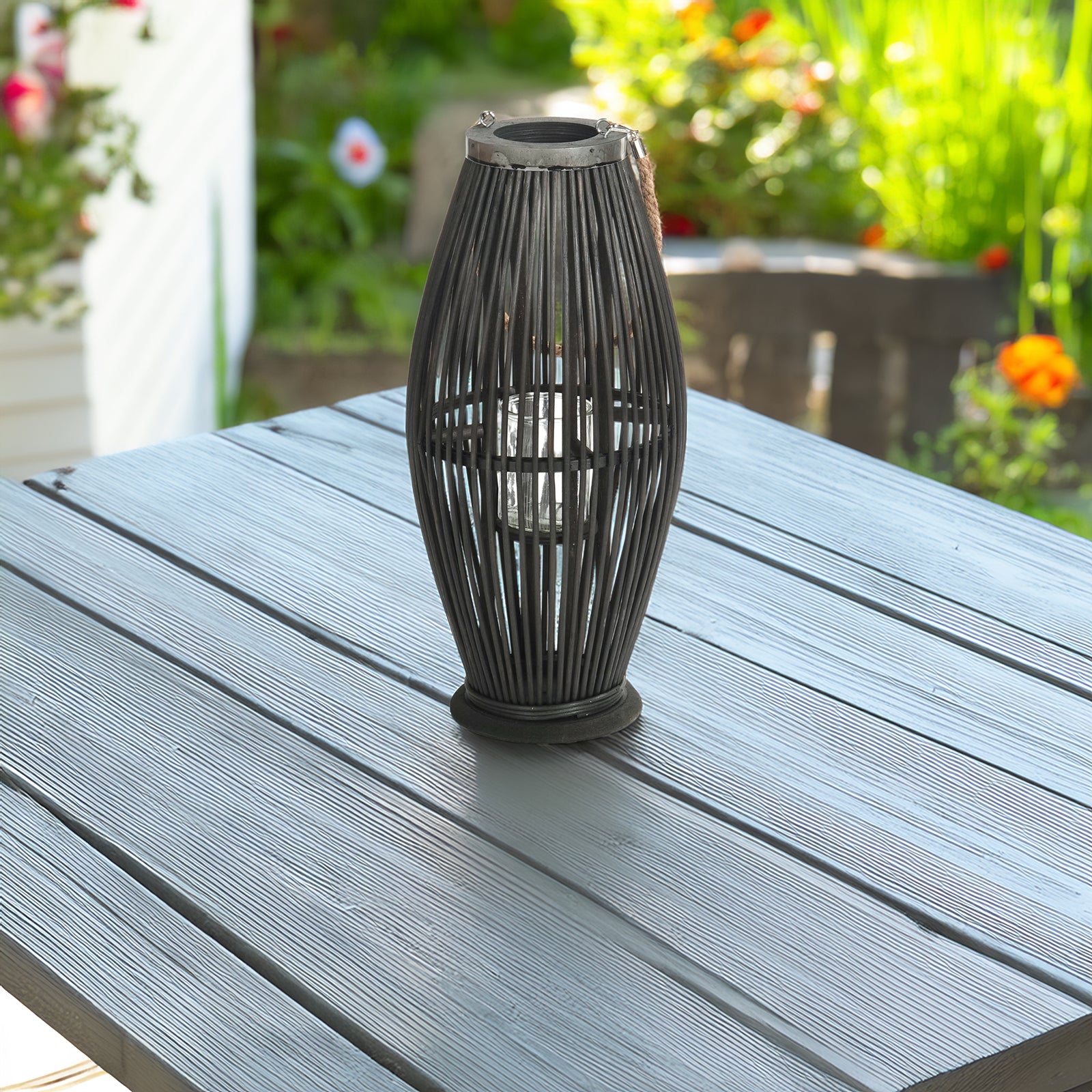 Deko  LATERNE "ZYA" |  Bambus | Natur Windlicht