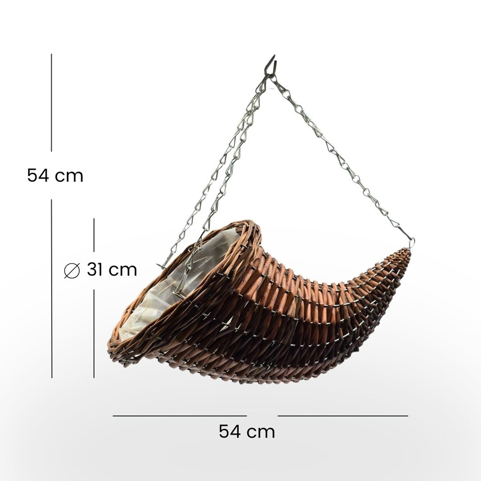 BLUMENAMPEL "FÜLLHORN" | Weide | handgefertigt Korbgeflecht