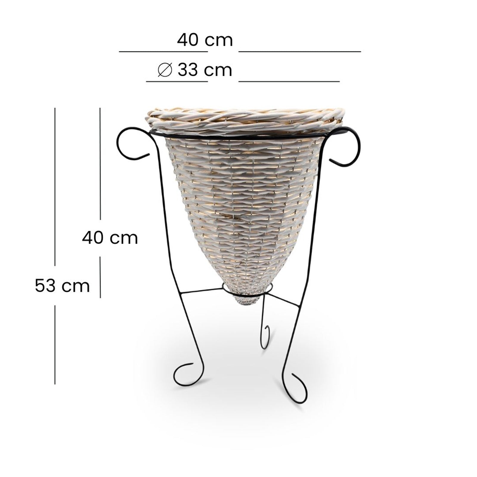 ÜBERTOPF "NOSTALGIA" | 53 cm, Metall, Weide | Pflanzständer, Dekovase